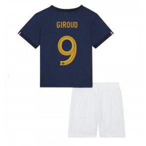 Frankrig Olivier Giroud #9 Hjemmebanesæt Børn VM 2022 Kort ærmer (+ korte bukser)